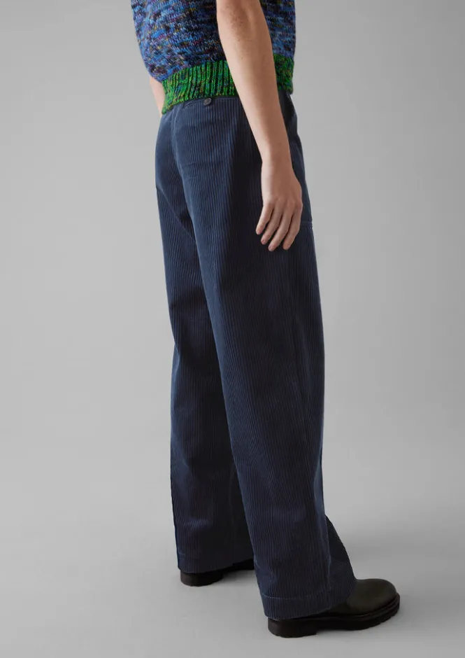 Cord|Workwear-TOAST Annie Organic Cord Full Length Trousers DustyNavy