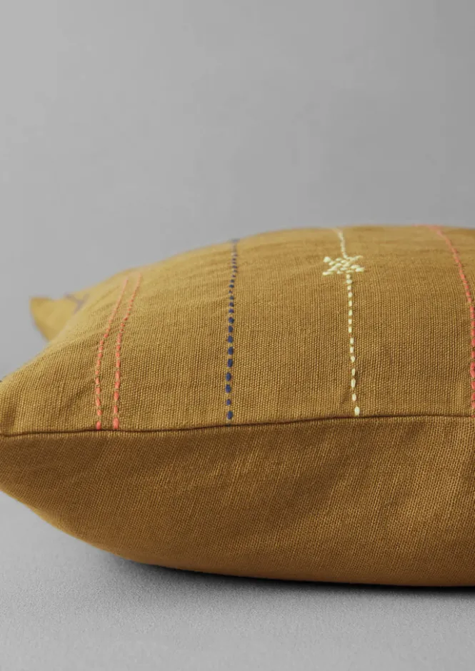 Textiles|Cushions & Covers-TOAST Basri Hand Embroidered Cushion Cover Olive