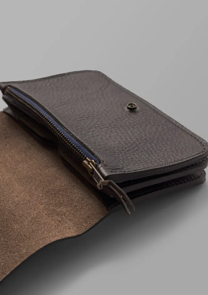 Bags & Belts-TOAST Bleu De Chauffe Leather Wallet MarronBrown