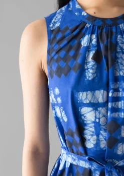 Dresses-TOAST Block Print Batik Poplin Dress AzuriteBlue