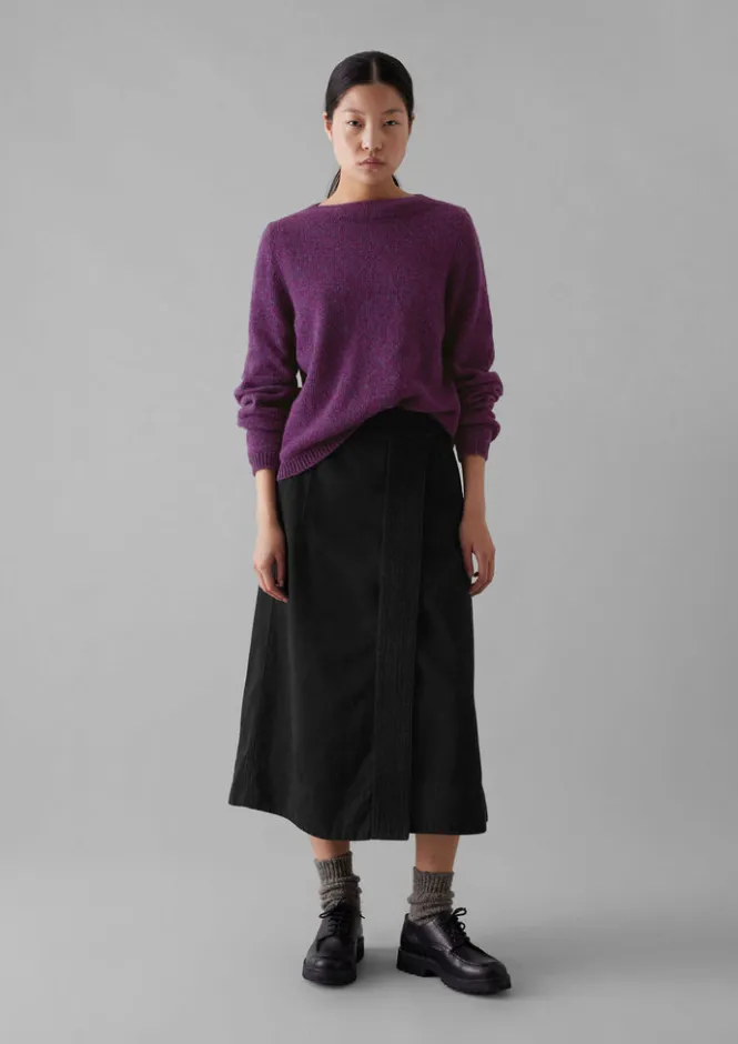 Knitwear-TOAST Boat Neck Wool Sweater Amethyst