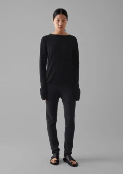 Cashmere|Loungewear-TOAST Cashmere Slim Leg Trousers Charcoal