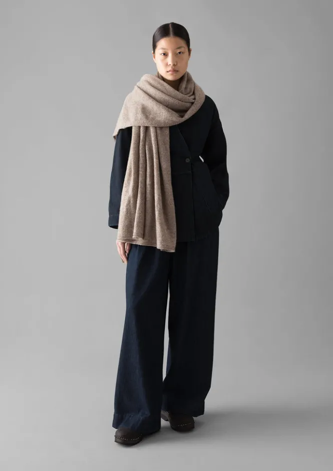 Hats, Scarves & Gloves-TOAST Cashmere Wool Wrap Scarf Pebble