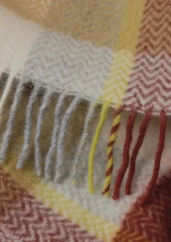 Textiles|Blankets & Throws-TOAST Chevron Check Wool Blanket Celery/Rust