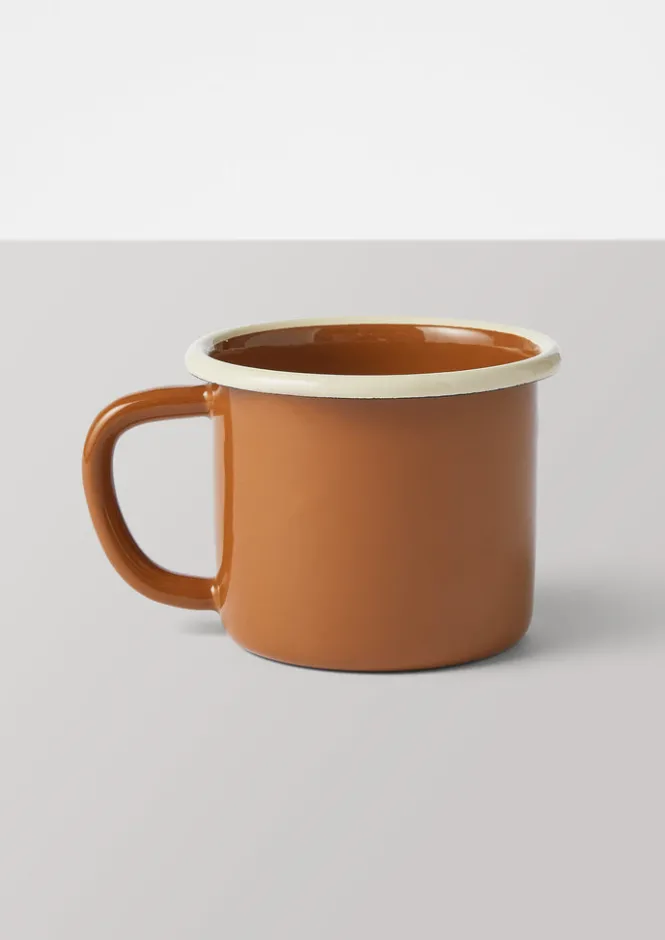 Outdoor-TOAST Contrast Rim Enamel Mug Cumin/Cream