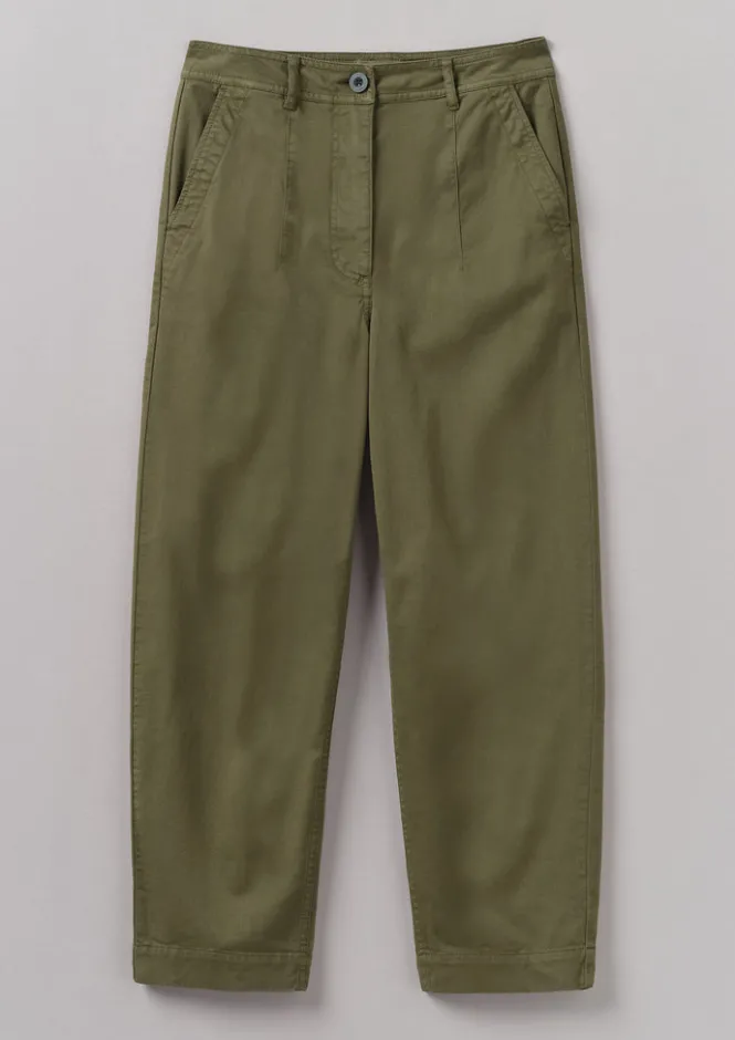 Trousers-TOAST Darted Cotton Twill Trousers PhosphoriteGreen
