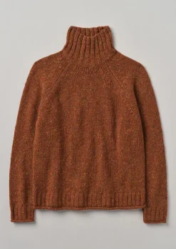Knitwear-TOAST Donegal Roll Neck Sweater Copper