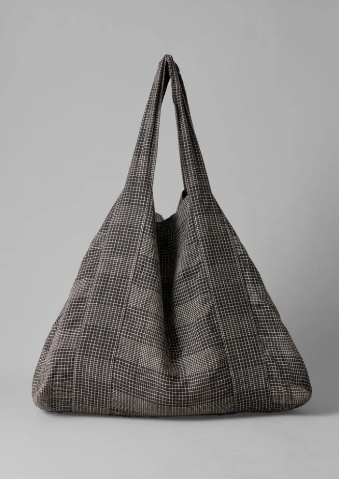 Bags & Belts-TOAST Etched Check Linen Bag Slate