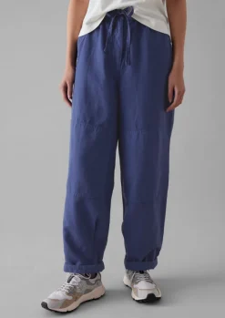 Linen|Trousers-TOAST Garment Dyed Cotton Linen Canvas Trousers Indigo