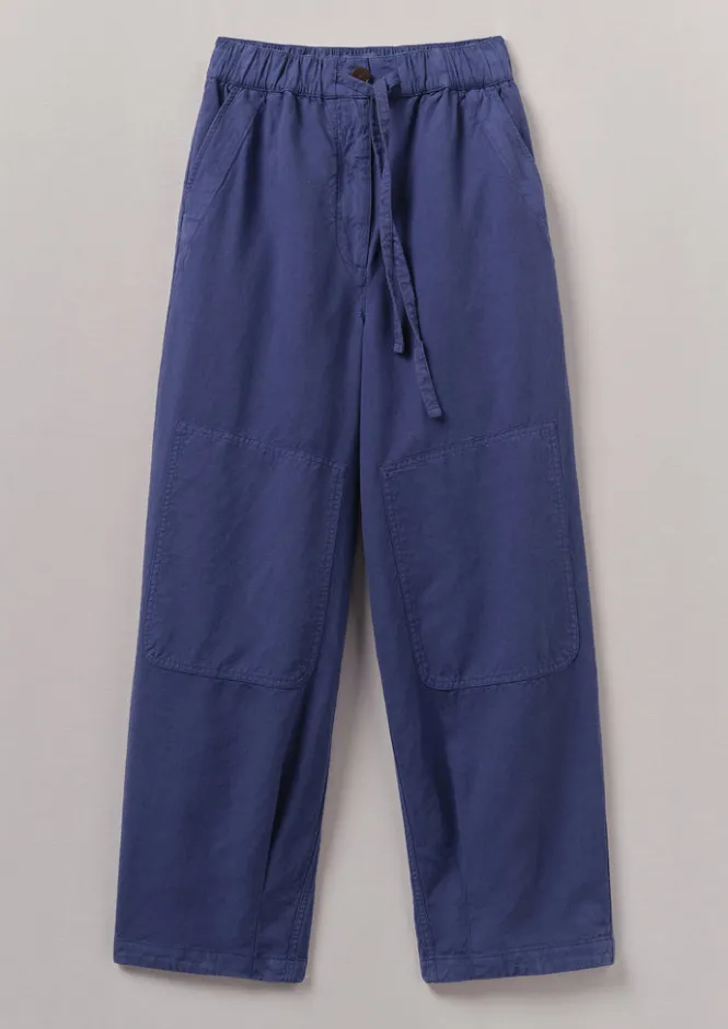 Linen|Trousers-TOAST Garment Dyed Cotton Linen Canvas Trousers Indigo