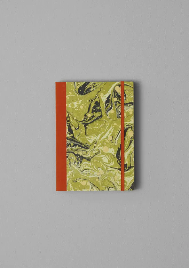 Stationery-TOAST Hand Marbled Notebook LeafGreen/Gold