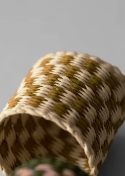 Textiles-TOAST Hand Woven Iraca Napkin Rings Natural/Multi