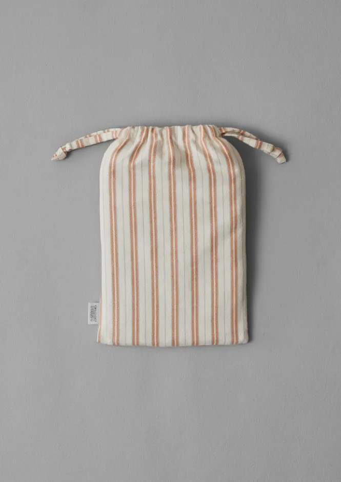 Textiles|Bed Linen-TOAST Ines Flannel Stripe Cotton Duvet Cover Apricot/SoftBlue
