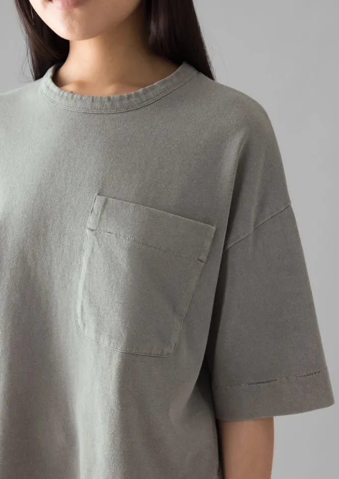 Jersey|Tops & Tees-TOAST Mineral Dyed Cotton Boxy Tee Carbon
