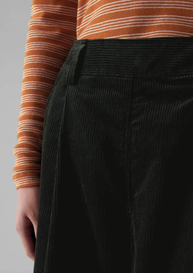Cord|Trousers-TOAST Organic Cord Pleat Front Trousers BrownSlate