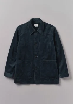 Cord|Coats & Jackets-TOAST Organic Cord Point Collar Jacket DustyNavy