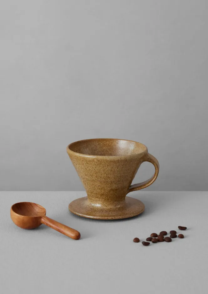 Ceramics|Kitchen-TOAST Pottery West Coffee Dripper And Scoop Mustard
