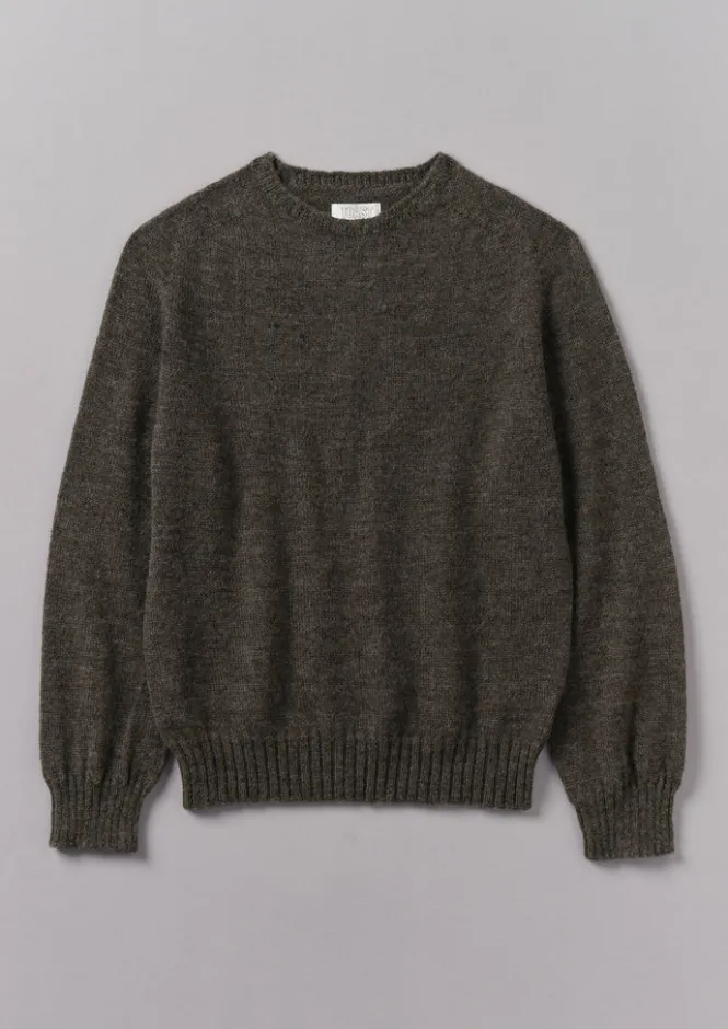 Knitwear-TOAST Seamless Shetland Wool Sweater Grey