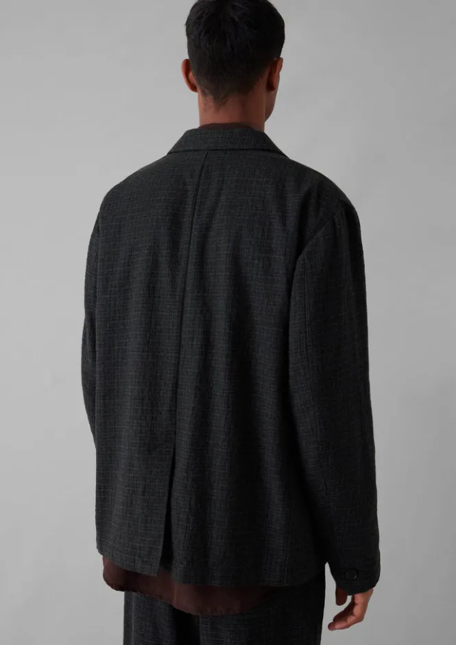 Coats & Jackets-TOAST Seersucker Wool Cotton Blazer Carbon
