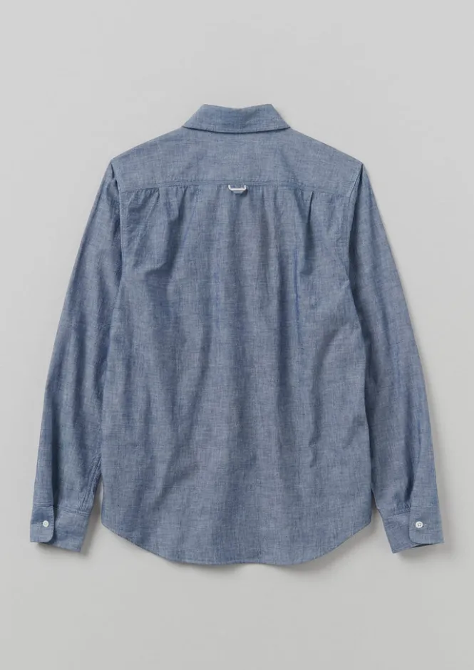 Shirts-TOAST Selvedge Cotton Chambray Shirt Indigo