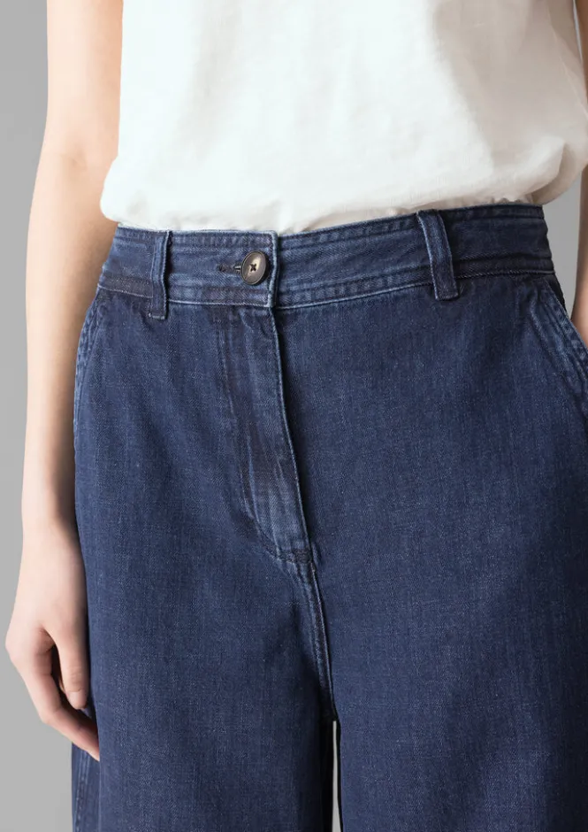 Denim|Jeans-TOAST Seren Flat Front Denim Trousers Indigo