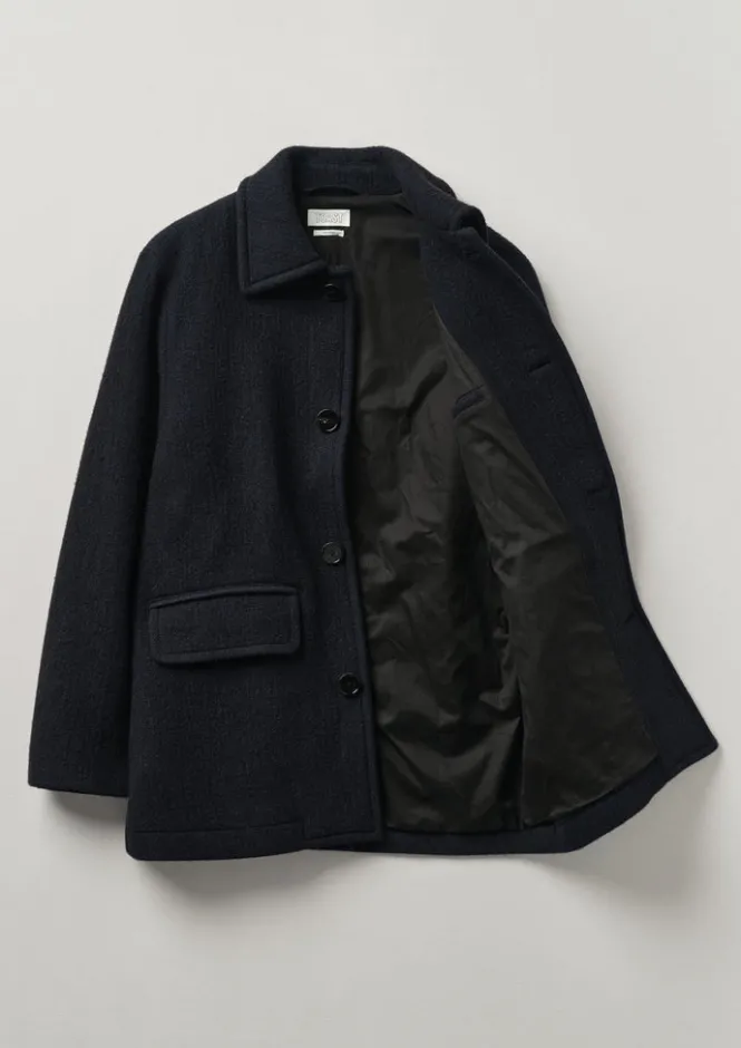 Coats & Jackets-TOAST Single Breasted Car Coat Indigo