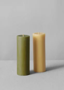 Candles & Holders-TOAST Skar Organics Dyed Beeswax Pillar Candle Matcha