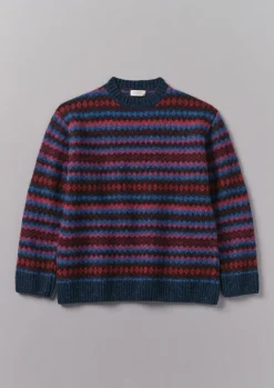 Knitwear-TOAST Soundwave Jacquard Crew Neck Sweater AmethystMulti