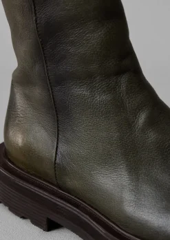 Boots-TOAST Sturlini Tall Leather Boots Olive