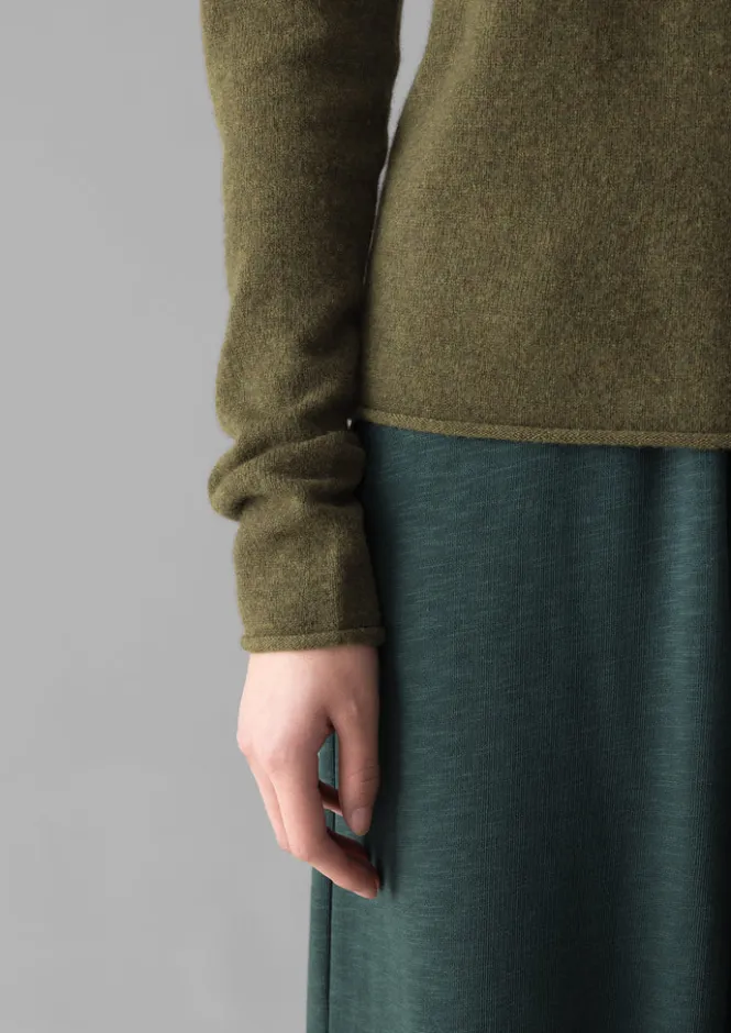 Knitwear-TOAST Wool Cashmere Neat Sweater Olive