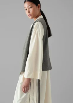 Coats & Jackets-TOAST Wool Flannel Sleeveless Jacket GreyMelange